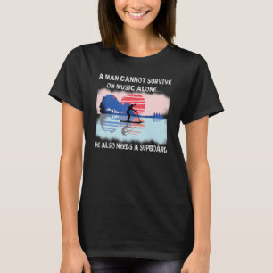 SUP und Gitarrenmusik Surfen Stand Up Paddle Surf T-Shirt