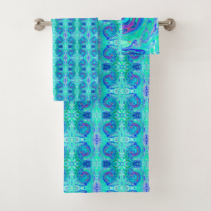 Super Abstrait Ocean Blue et Green Liquid Swirl