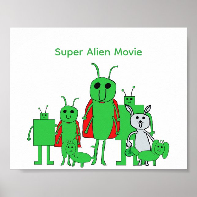 Super Alien Movie Poster (Customizable) (Devant)