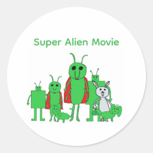 Super Alien Movie Vollständige Charakteraufkleber Runder Aufkleber
