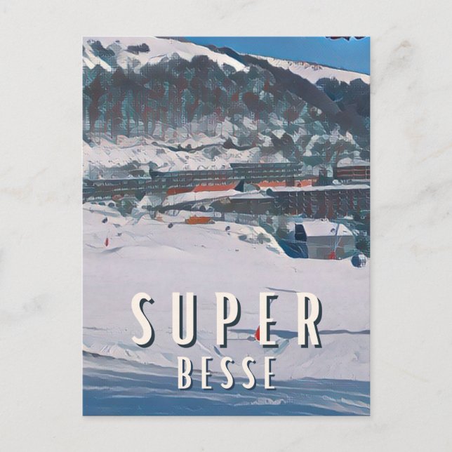 Super Besse Skistation Postkarte (Vorderseite)