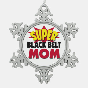 Super Black Belt Mama Schneeflocken Zinn-Ornament