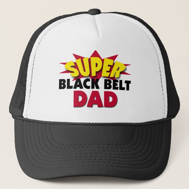 Super Black Belt Vater Truckerkappe (Vorderseite)
