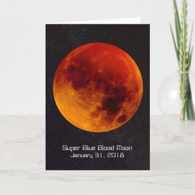 Super blaues Blut-Mond 2018 Karte (Vorderseite)