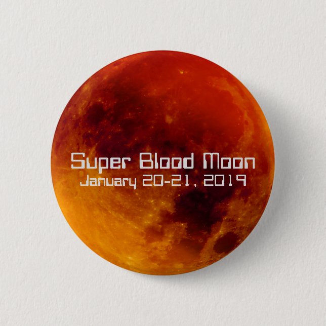 Super Blood Moon Eclipse 2019 Button (Vorderseite)