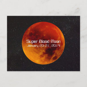 Super Blood Moon Eclipse 2019 Postkarte