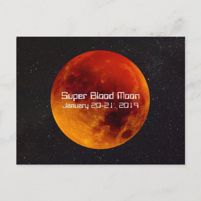 Super Blood Moon Eclipse 2019 Postkarte (Vorderseite)