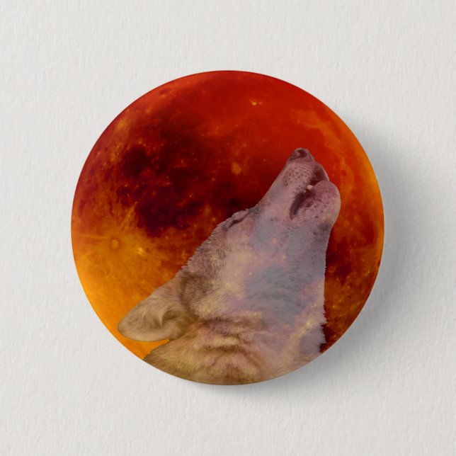 Super Blood Wolf Moon 2019 Button (Vorderseite)