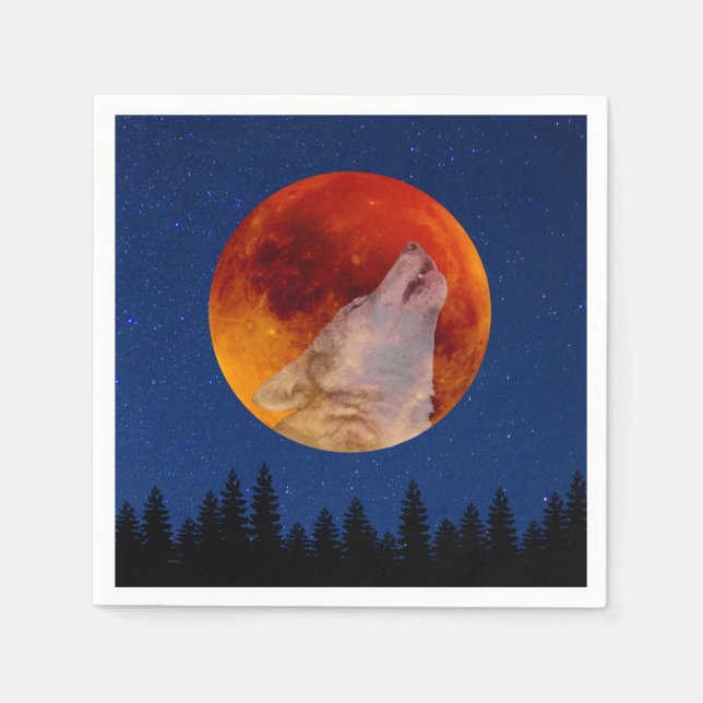 Super Blood Wolf Moon 2019 Serviette (Vorderseite)
