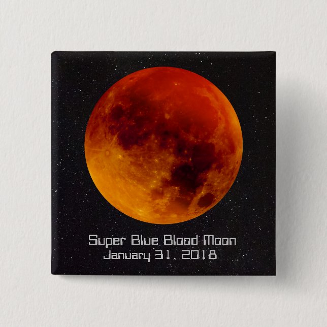 Super Blue Blood Moon 2018 Button (Vorderseite)
