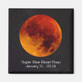Super Blue Blood Moon 2018 Eine seltene und besond Magnet