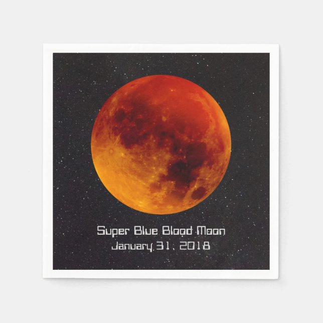 Super Blue Blood Moon 2018 Serviette (Vorderseite)