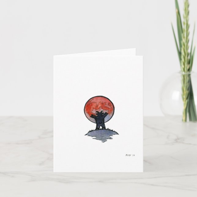 "Super Blue Blood Moon", carte de voeux vierge (Devant)