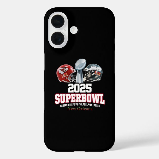 Super Bowl Showdown 2025 iPhone 16 Hülle (Rückseite)