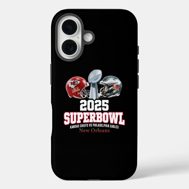 Super Bowl Showdown 2025 iPhone 16 Hülle (Rückseite)