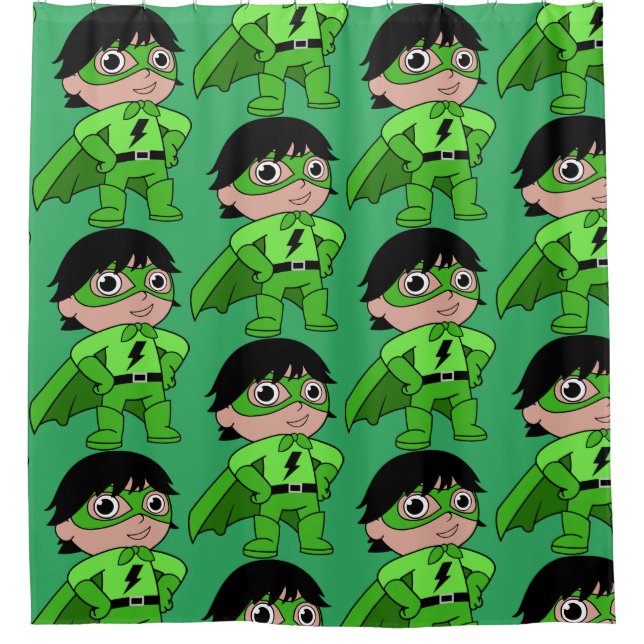 Super Boy Action Hero Duschvorhang (Vorderseite)