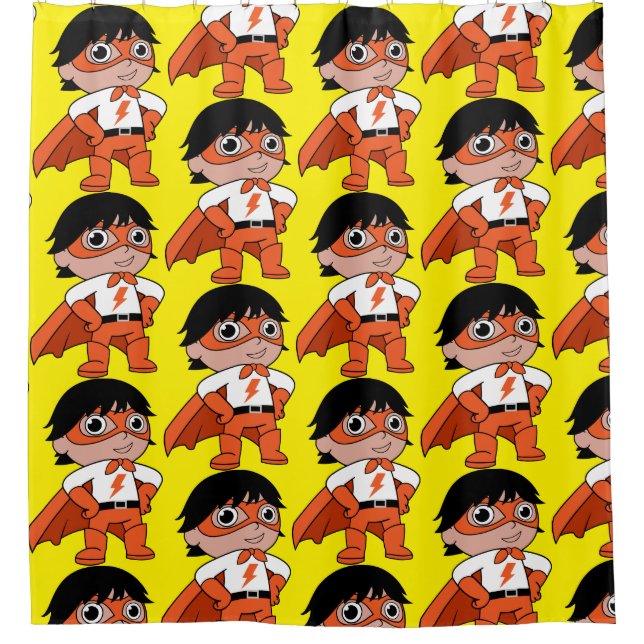 Super Boy Action Hero Duschvorhang (Vorderseite)