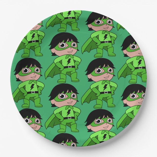 Super Boy Action Hero Pappteller (Vorderseite)