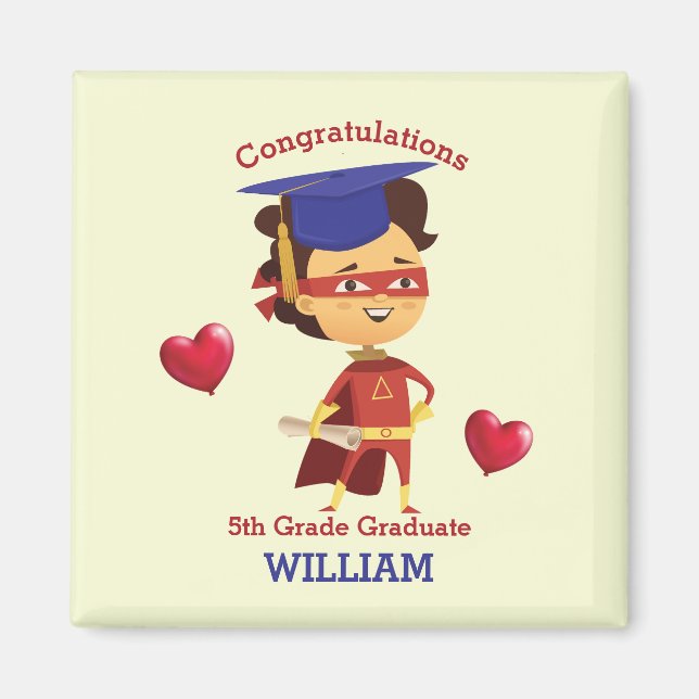 Super Boy Glückwunsch 5. Klasse Magnet (Vorne)