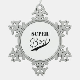 Super Boy Schneeflocken Zinn-Ornament