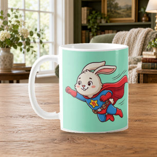 Super Bunny Held Fliegende Cartoon-Tasse Kaffeetasse