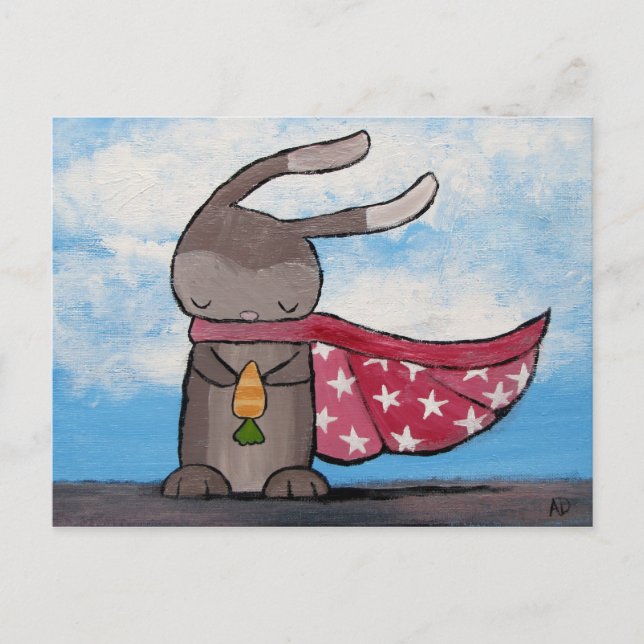 Super Bunny Postkarte (Vorderseite)