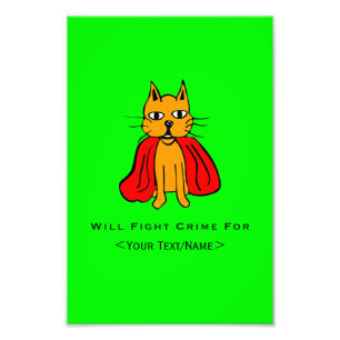 Super Cat Kämpfe Verbrechen für<Your Text/Name> Fotodruck