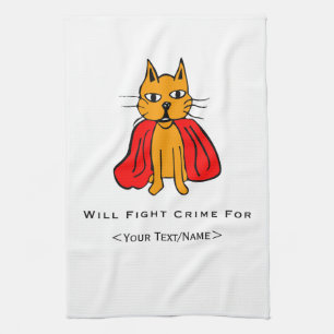 Super Cat Kämpfe Verbrechen für<Your Text/Name> Handtuch