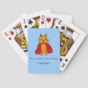 Super Cat Kämpfe Verbrechen für<Your Text/Name> Spielkarten