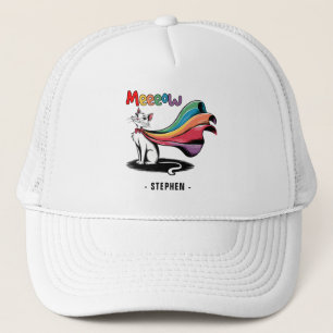 Super Cat Meeeow - Rainbow Cape Pride Cat Truckerkappe