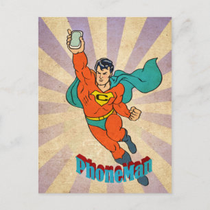 Super Cell Phone Man Postkarte