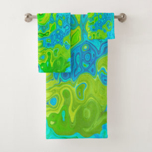 Super Chartreuse et Aquamarine Liquide Swirl