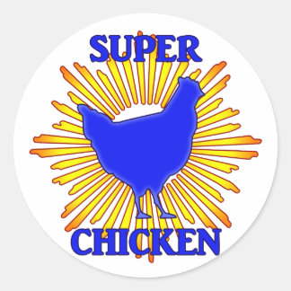 Super Chicken Runder Aufkleber