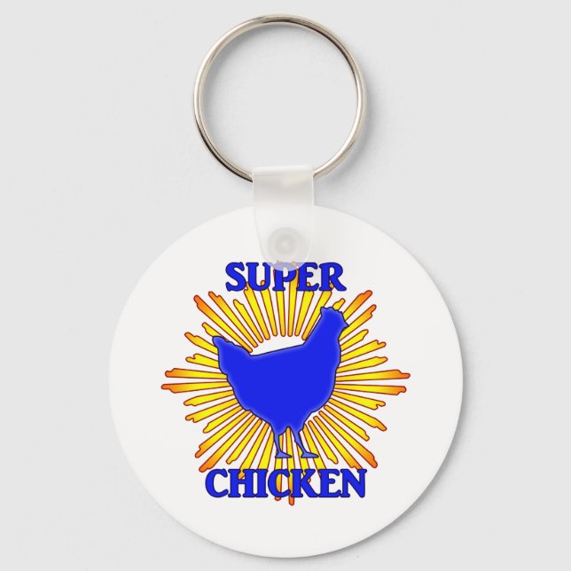 Super Chicken Schlüsselanhänger (Vorderseite)
