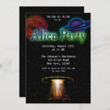 Super Cool Alien & UFO Invitation
