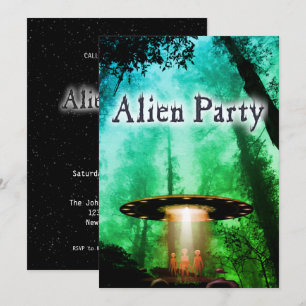 Super Cool Alien & UFO Invitation