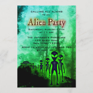 Super Cool Alien & UFO Invitation