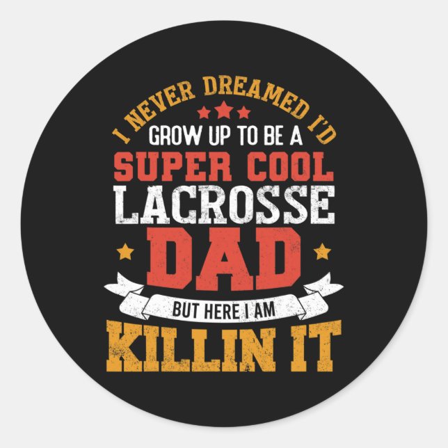 Super Cool Lacrosse Vater Funny Lacrosse Father Gi Runder Aufkleber (Vorderseite)