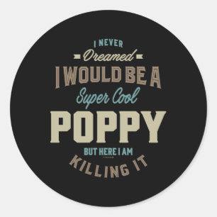 Super Cool Poppy Runder Aufkleber