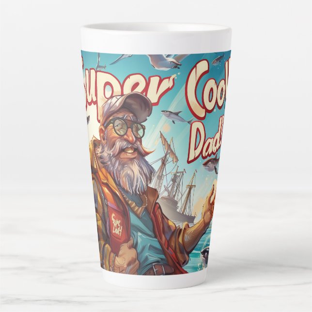 Super Cool! Vater! Digitale Kunst Milchtasse (Vorderseite)