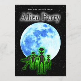 Super Coole Alien & UFO Party Einladung