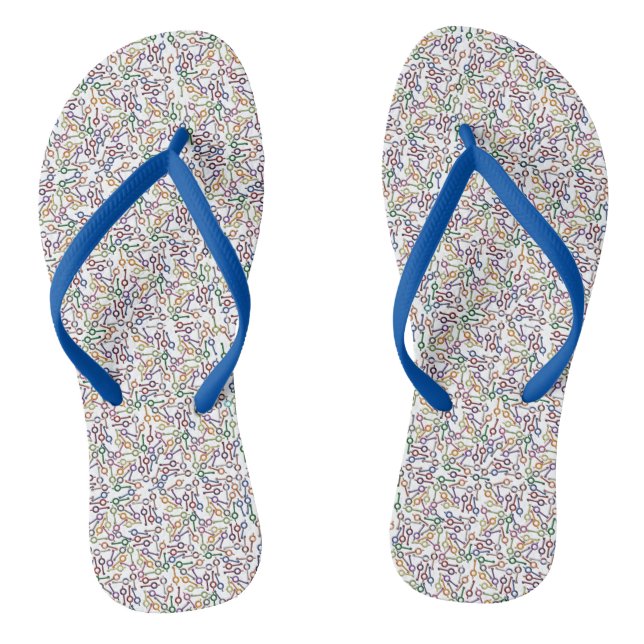 Super Coole Handschellen mit 10.000 dünnen blauen  Flip Flops (Fußbett)