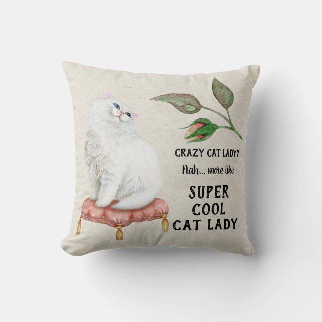 Super Coole Katze Lady Angesagt Typografie Persisc Kissen (Vorderseite)