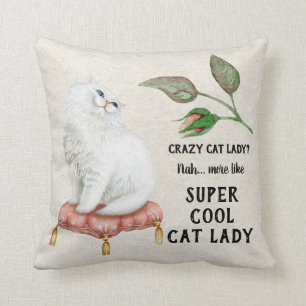 Super Coole Katze Lady Angesagt Typografie Persisc Kissen