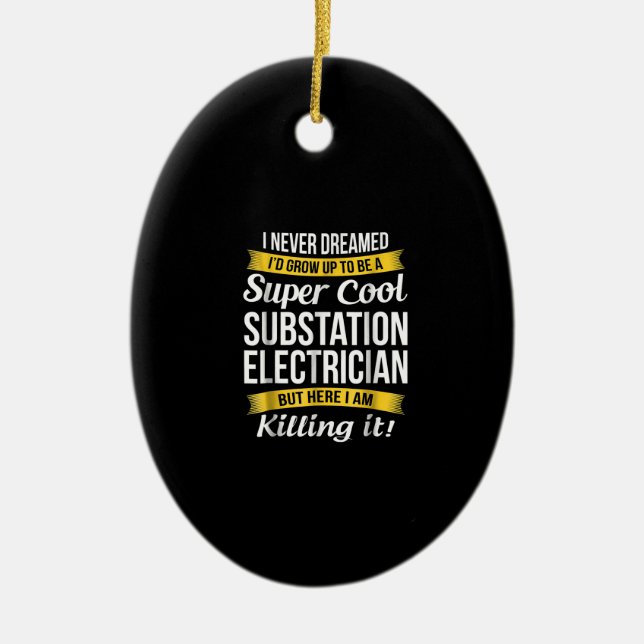 Super Coole Substation Electrical Funny Gift Keramik Ornament (Vorne)