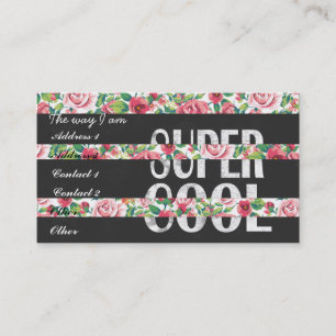 "Super coole" Vintage Rosen-Blumenstreifen der Visitenkarte