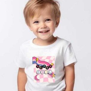 Super Coole weiße und rosa Kinder Baby T-shirt
