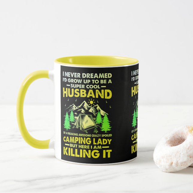 Super Cooler Mann aus Camping Lady Funny Camper Tasse (Mit Donut)