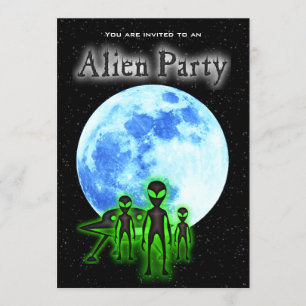 Super cooles alien u. UFO-Party laden ein Einladung
