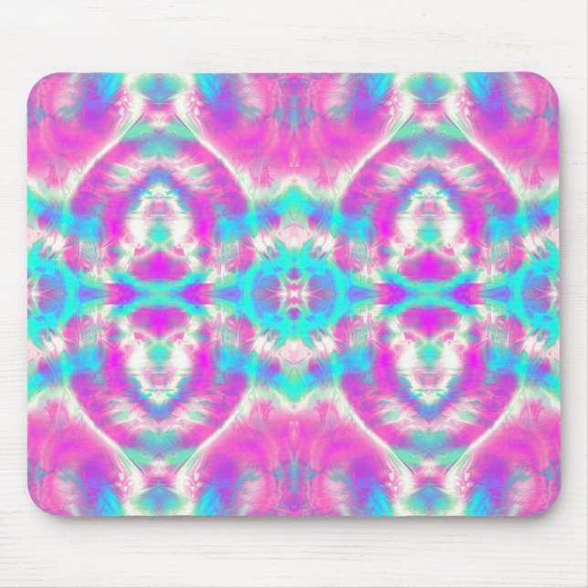 Super Cooles rosa und blaues Abstraktes Muster Mousepad (Vorne)